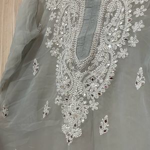 Mirror Work Chikankari Kurta