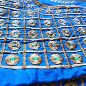 Blue Embroidery Work Blouse