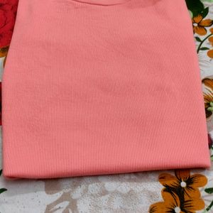 Vibrant Peach bodycon Crop Top