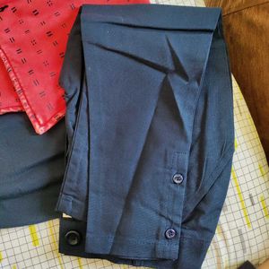 New Red Jacket Navy Blue Kurta Set