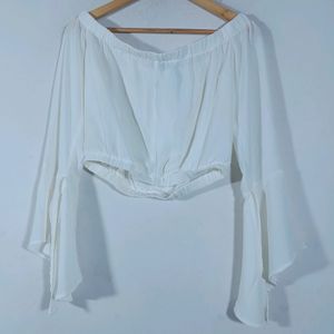 White Western Off Shoulder Top( woman's)