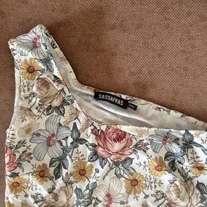 Floral One Shoulder Sleeveless Top