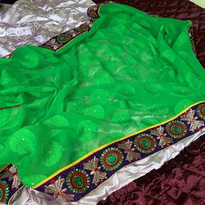 Red Green Lahnga Choli