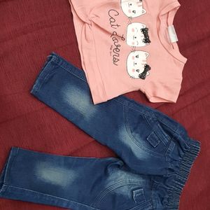 Jeans N Crop Top For Baby Girl