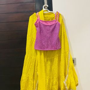 beautiful designer piece yellow lehnga