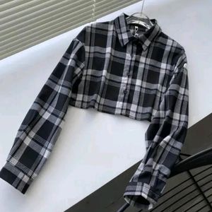 Checkered Crop Shirt For Women