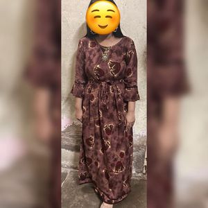 Long Kurti Brown Colour