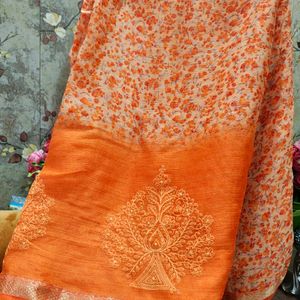 Embroided  Chiffon Saree