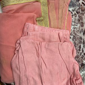 Party Wear Embroidered Pink Suit