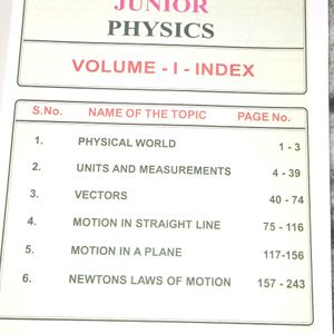 PHYSICS JUNIOR MAINS BOOKS