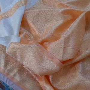 New Orange Nd White Party Wear Shawl