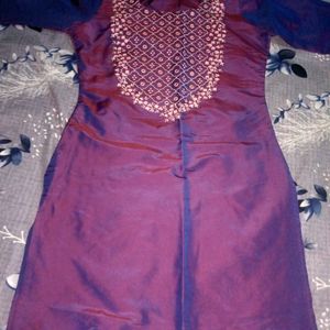 Silk Kurti Set With Dupatta