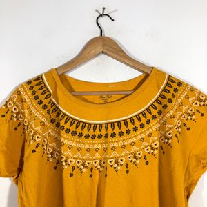 Mustard Yellow Printed T-Shirt (Women’s)