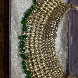 Elegant Green Bridal Set With Tikka