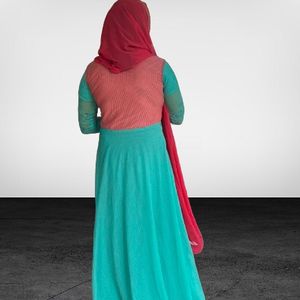 Super Gown Double Color Pink &cyan