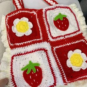 Crochet Granny Squares Bag ❤️🍒🍓🌼