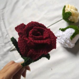 Crochet Maroon Rose 🌹