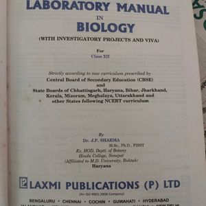 Biology Laboratory Manual Class 12 CBSE