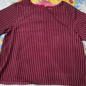 Maroon Stripped Top