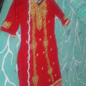 Party Wear Suit Red