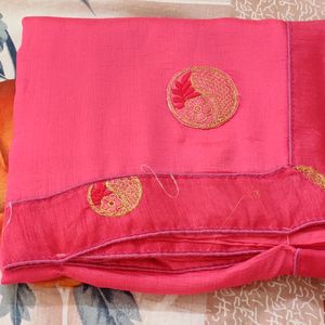 New Pink Work Saree