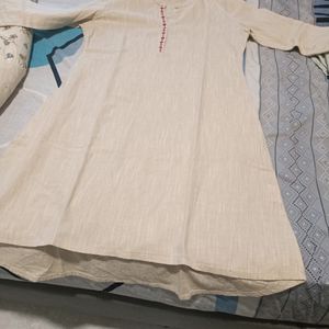 Ajio Brand Cream Kurta