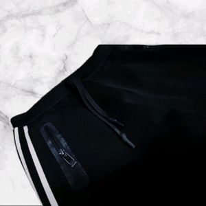 HRX Black Solid Active Joggers