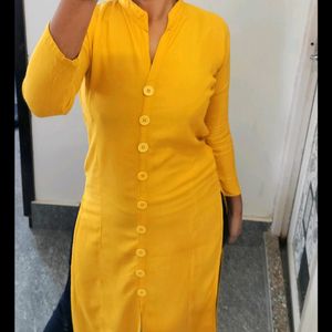 🚨PRICE DROPPED 🚨 Mustard Yellow Straight Kurti W