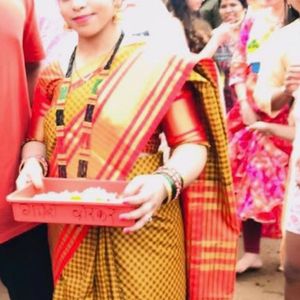 Yellow & Red Saree