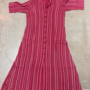 Pink Stripe Casual Kurta