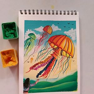 Kite Painting On A5 Sheet