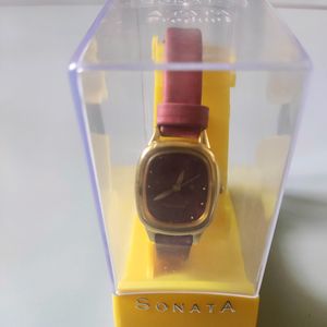 Sonata Red Rose Women Watch