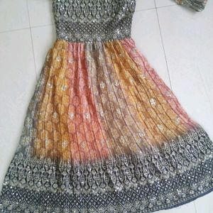 Multi Colour Frock With Embroidery