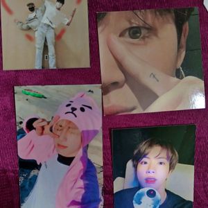 4 Photocards 3 Stickers Bts Jin Jimin Jungkook