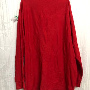 Threads Red Long Sleeve Polo T Shirt