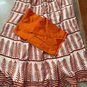 Rust Orange 🍊 Crop Top Skirt