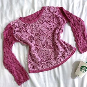 Pinterest Crochet Pink Pullover Top