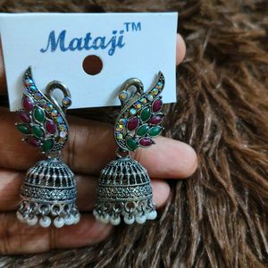 Traditional Jhummka Peacock Earrings