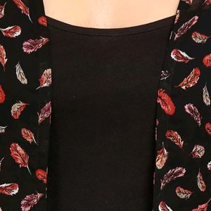 Women Regular Fit Printed Black Shirt