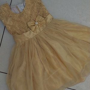 Golden color elegant frock for 8 -10 years Old Kid