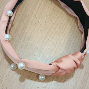 PEARL SATIN TURBAN HAIR BAND