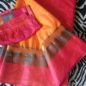 Pure Silk Saree With Blouse