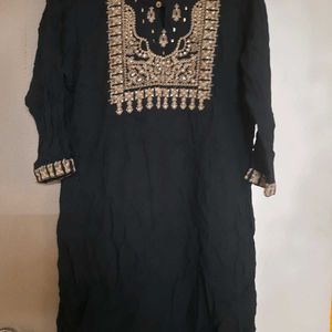 Black Kurti Embroidery Work