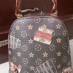 LV Brown Leather Small Backpack cum hand bag...