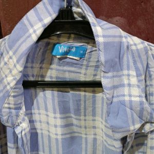 Blue Checked Formal Shirt Women