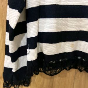 Beautiful B&W Acrylic Sweater Top