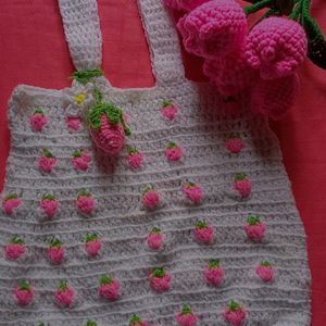 🌸Crochet Strawberry 🍓 Tote Bag 🌷