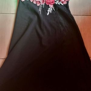 Floral Empire Black Dress