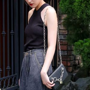 Black Chain Details Sling Bag