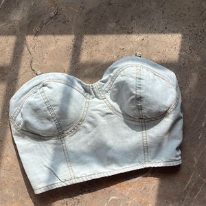 Denim Bustier Tube Top